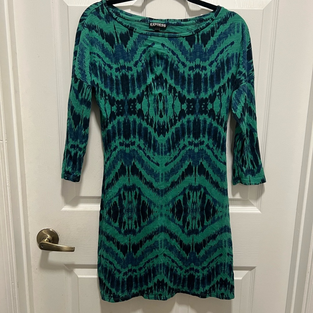 Express Green Patterned Women's Dress
